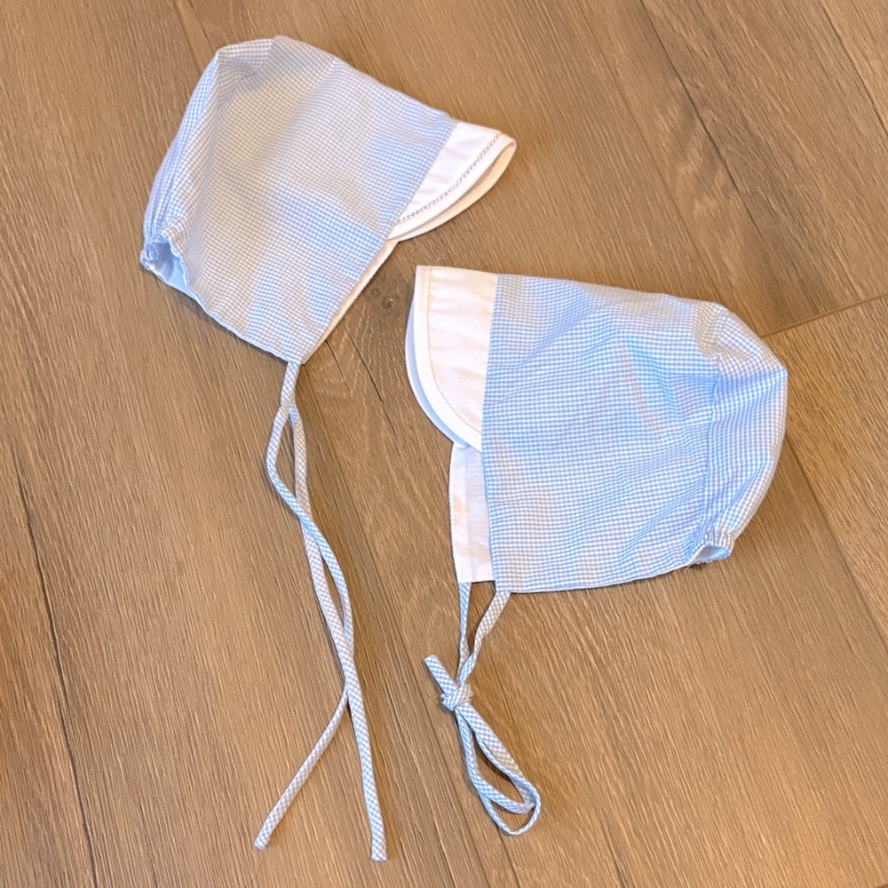 Blue and White Kids Bonnet Gingham